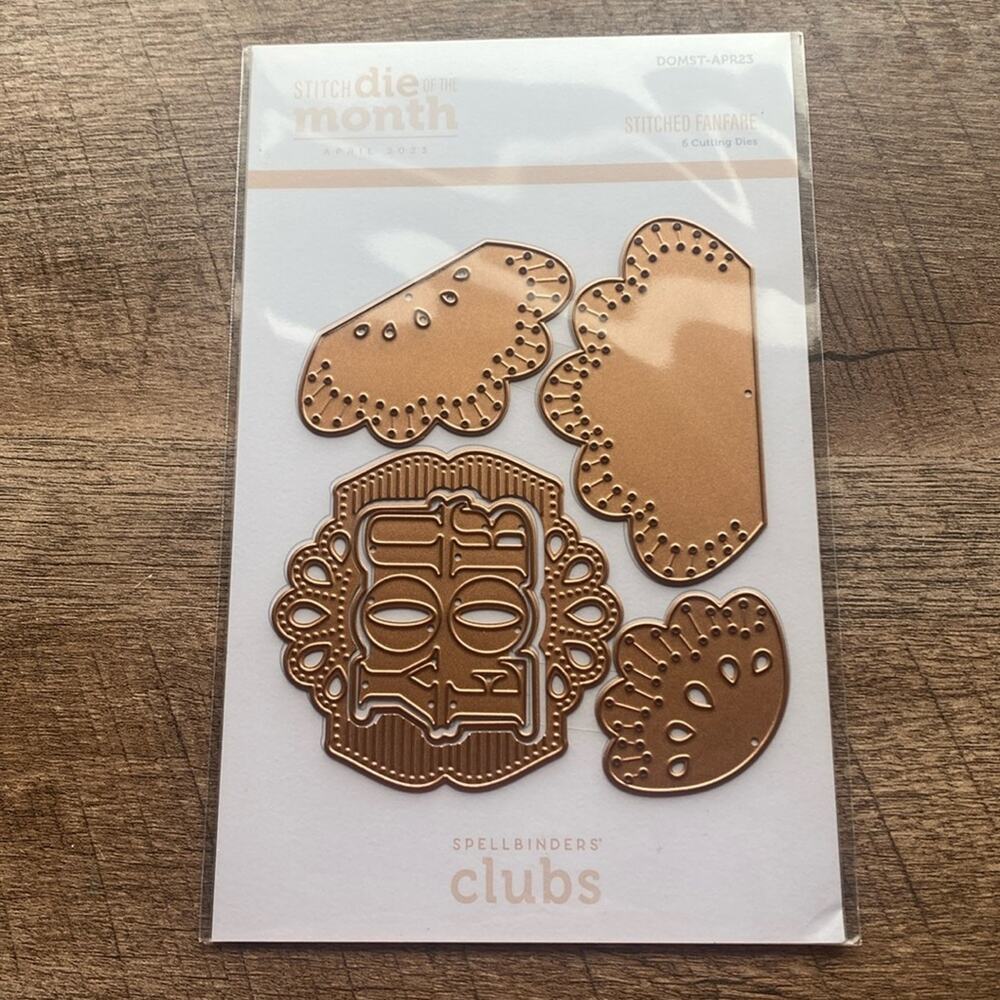 Spellbinders Stitching Die of the Month April 2023 Stitched Fanfare